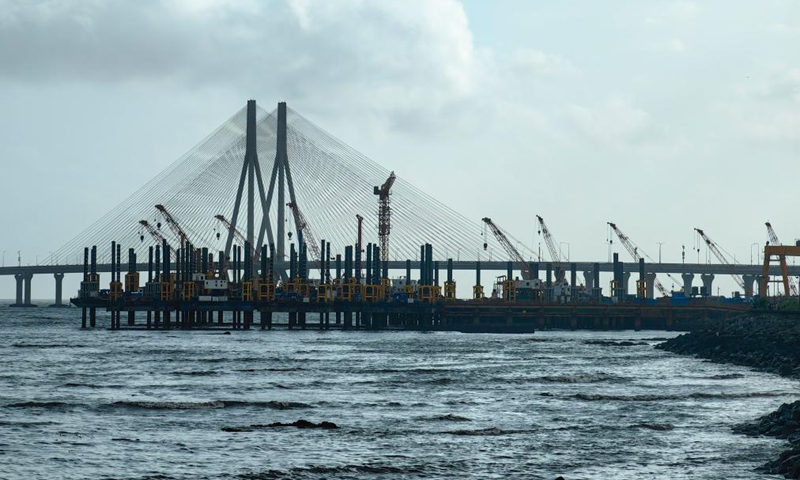 This photo taken with a mobile phone shows a view of Bandra-Worli Sea Link in Mumbai, India, Aug. 24, 2025. India boasts a diverse and rich culture, attracting global attention with its historical heritage, Bollywood film industry, yoga culture, and more. Photo: Xinhua