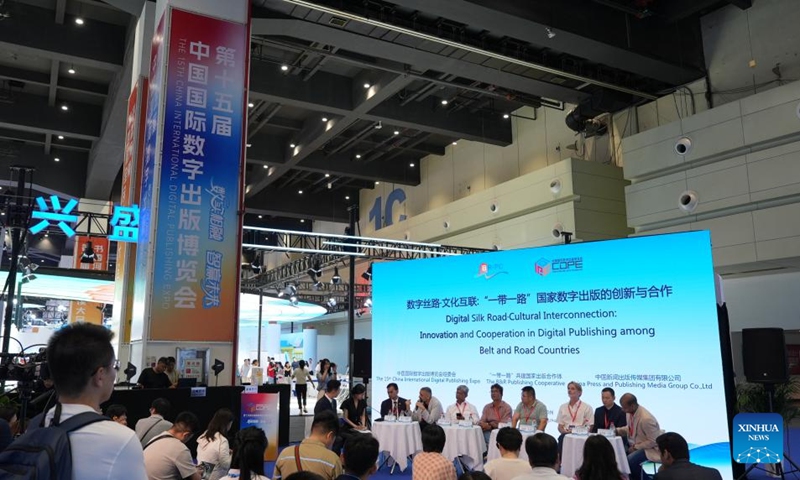 Visitors are seen during the 15th China International Digital Publishing Expo in Zhengzhou, central China's Henan Province, Aug. 28, 2025. Themed Achieving a Smart Future Through Digital-Real Convergence, the 15th China International Digital Publishing Expo kicked off in Zhengzhou on Thursday. Photo: Xinhua