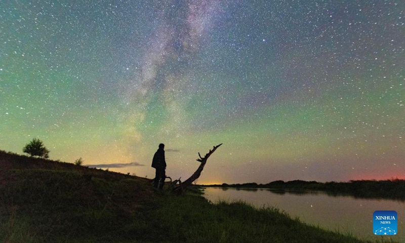 The Milky Way and the Altair and Vega stars on opposite sides are pictured in Fujin City of northeast China's Heilongjiang Province, on Aug. 27, 2025. Known as the Chinese version of the Valentine's Day, the Qixi Festival fell on Friday this year. Photo: Xinhua