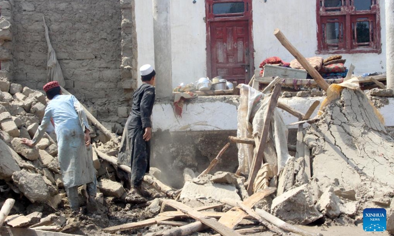 This photo taken on Aug. 30, 2025 shows the flood-affected area in Nangarhar province, Afghanistan. Heavy rains and flash floods have claimed five lives and injured eight others in the eastern Afghanistan Nangarhar province, reported the state-run Bakhtar news agency on Saturday. (Photo: Xinhua)