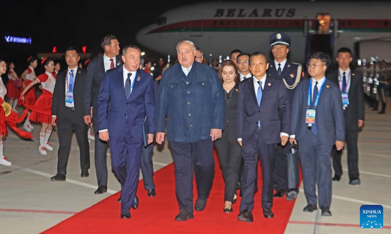 Belarusian President Alexander Lukashenko arrives for the Shanghai Cooperation Organization (SCO) Summit 2025 in Tianjin, north China, Aug. 30, 2025. (Photo: Xinhua)