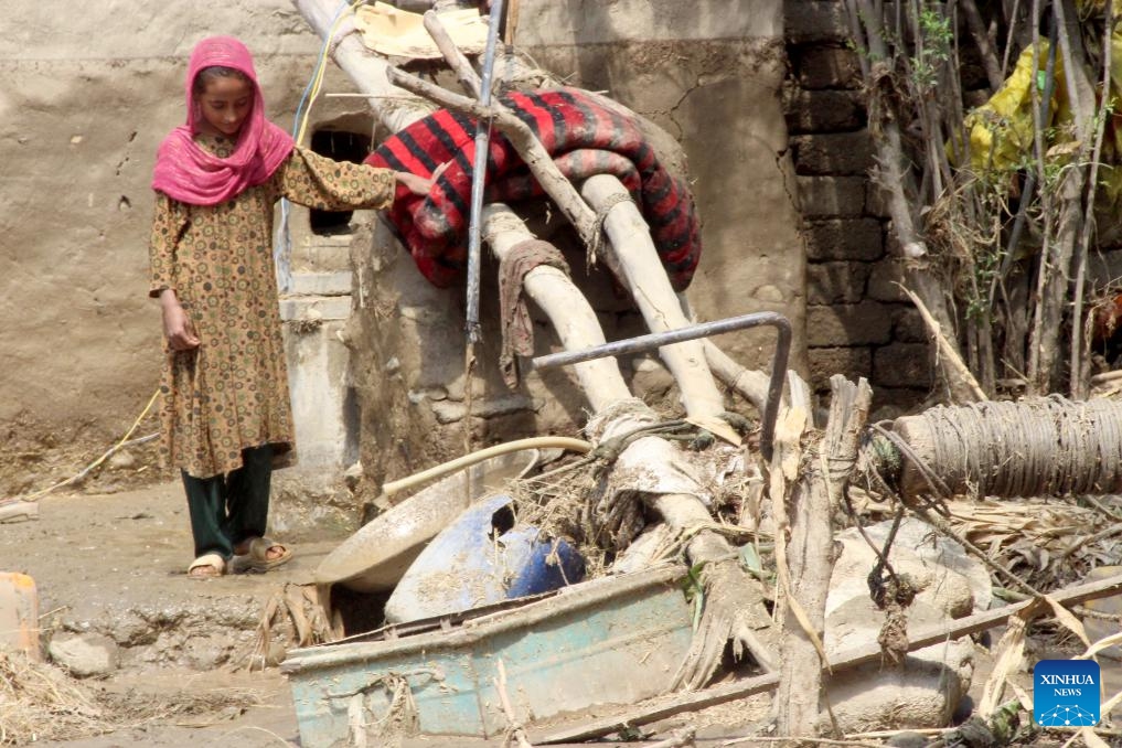 This photo taken on Aug. 30, 2025 shows the flood-affected area in Nangarhar province, Afghanistan. Heavy rains and flash floods have claimed five lives and injured eight others in the eastern Afghanistan Nangarhar province, reported the state-run Bakhtar news agency on Saturday. (Photo: Xinhua)