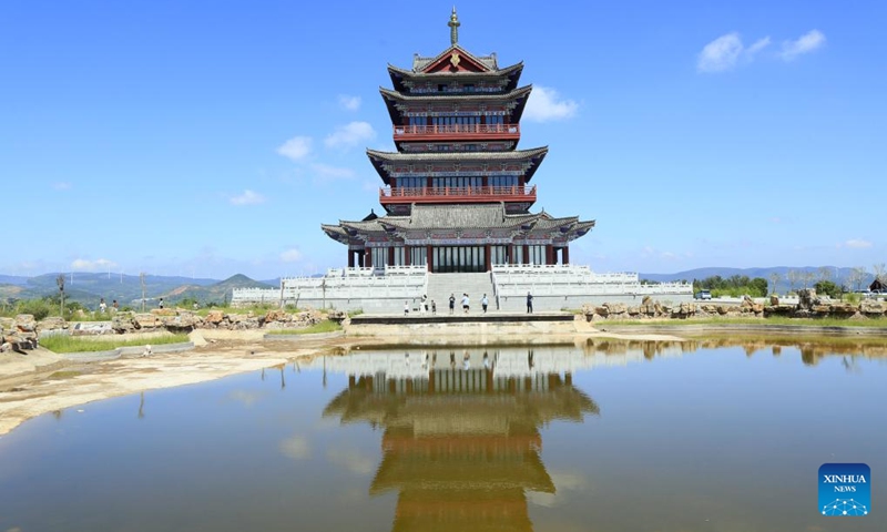 Tourists visit a pavilion at a forest park in Ruyang County, central China's Henan Province, Aug. 31, 2025. (Photo: Xinhua)