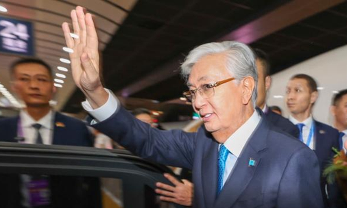 Kazakh President Kassym-Jomart Tokayev arrives in Beijing, capital of China, Sept. 1, 2025, for the commemorations marking the 80th anniversary of the victory in the Chinese People's War of Resistance against Japanese Aggression and the World Anti-Fascist War. Photo: Xinhua