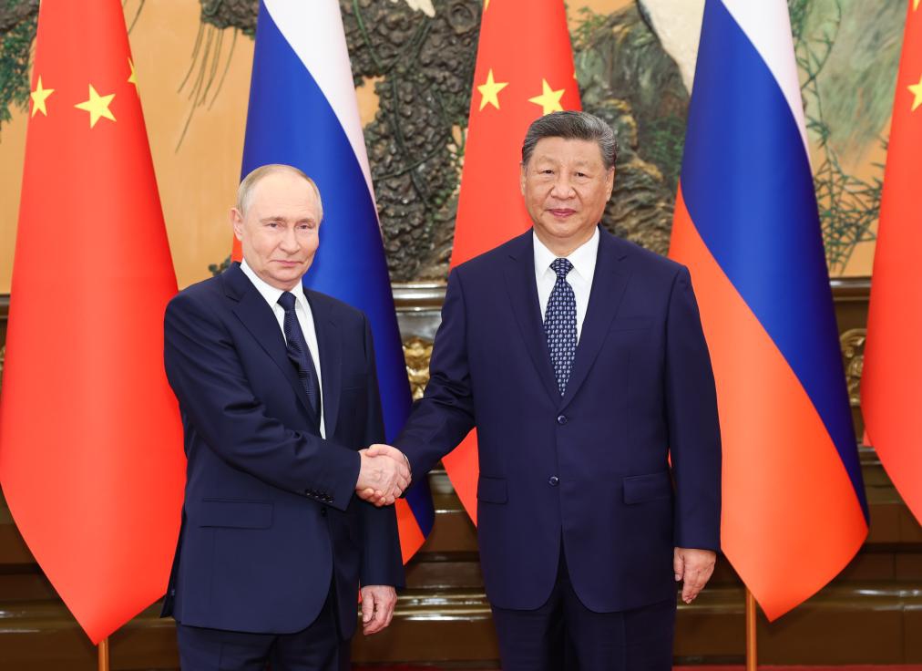 Chinese President Xi Jinping holds talks with Russian President Vladimir Putin at the Great Hall of the People in Beijing, capital of China, Sept. 2, 2025. Putin is in China for the Shanghai Cooperation Organization Summit 2025, as well as commemorations marking the 80th anniversary of the victory in the Chinese People's War of Resistance against Japanese Aggression and the World Anti-Fascist War. (Xinhua/Huang Jingwen)
