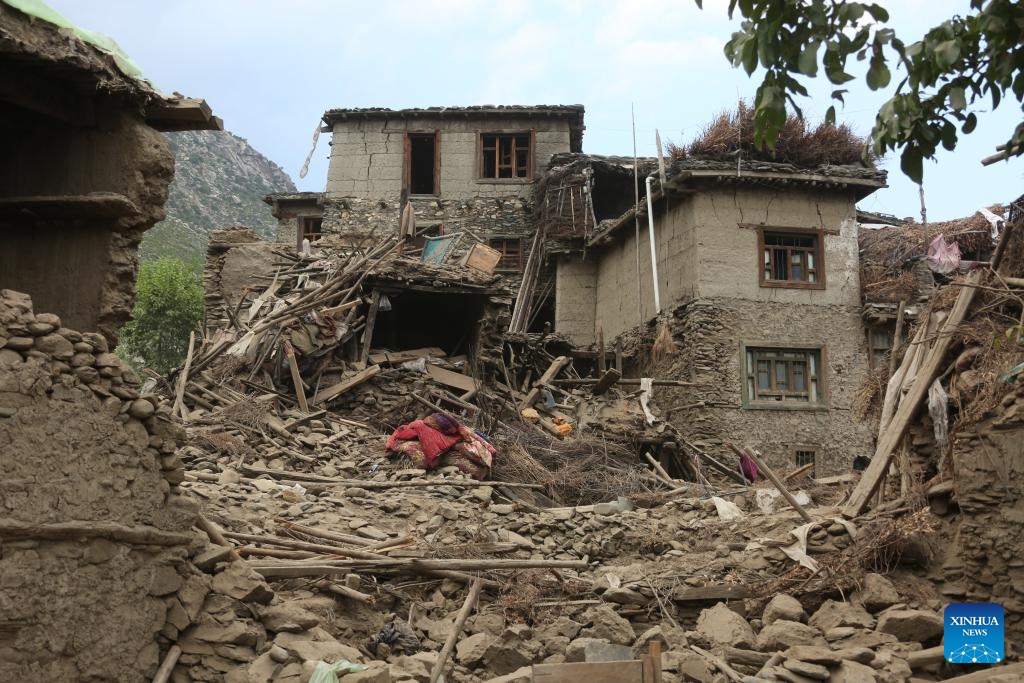 This photo taken on Sept. 1, 2025 shows a view of the earthquake-hit area in Nurgal district of Kunar province, Afghanistan. The death toll from the powerful earthquake that struck eastern Afghanistan has climbed to 1,124, with 3,251 others injured, according to the Afghan Red Crescent Society on Tuesday. (Photo: Xinhua)