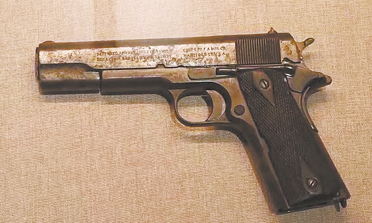 The pistol used by General Zhao Shangzhi before his death