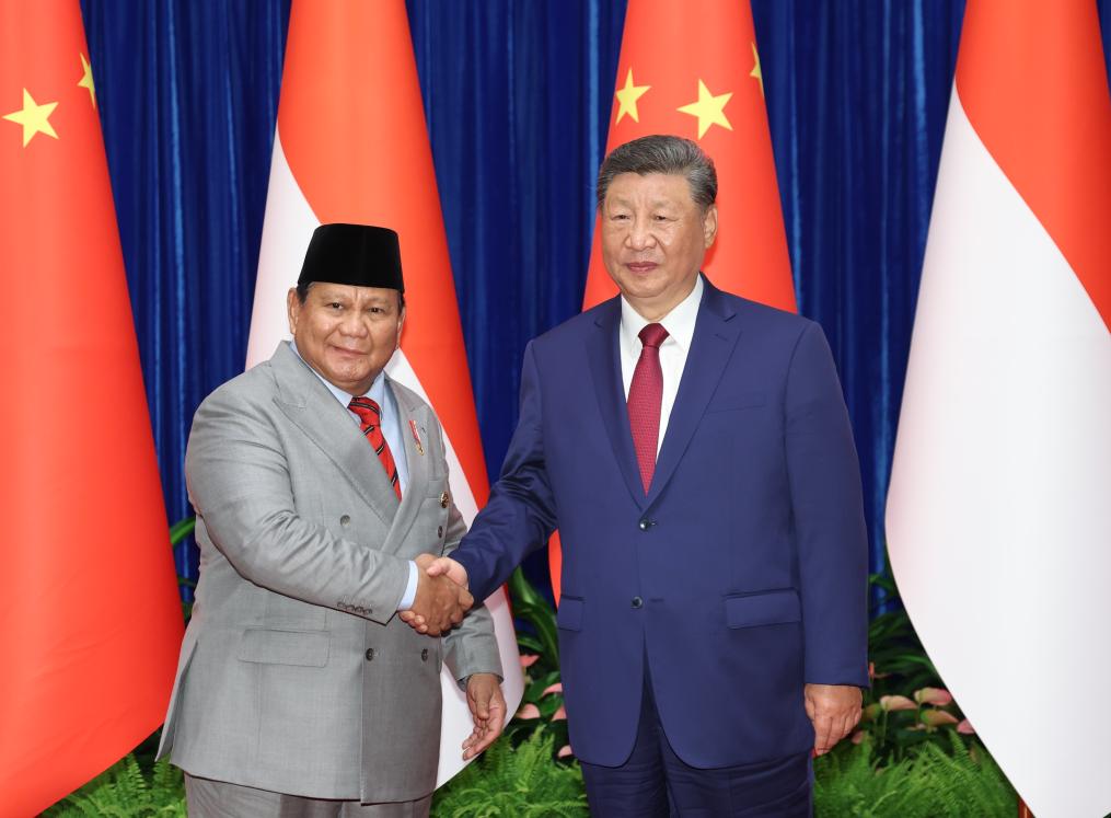 Chinese President Xi Jinping meets with Indonesian President Prabowo Subianto at the Great Hall of the People in Beijing, capital of China, Sept. 3, 2025. Prabowo is on a special trip to China to attend the commemorations marking the 80th anniversary of the victory in the Chinese People's War of Resistance against Japanese Aggression and the World Anti-Fascist War. (Xinhua/Huang Jingwen)