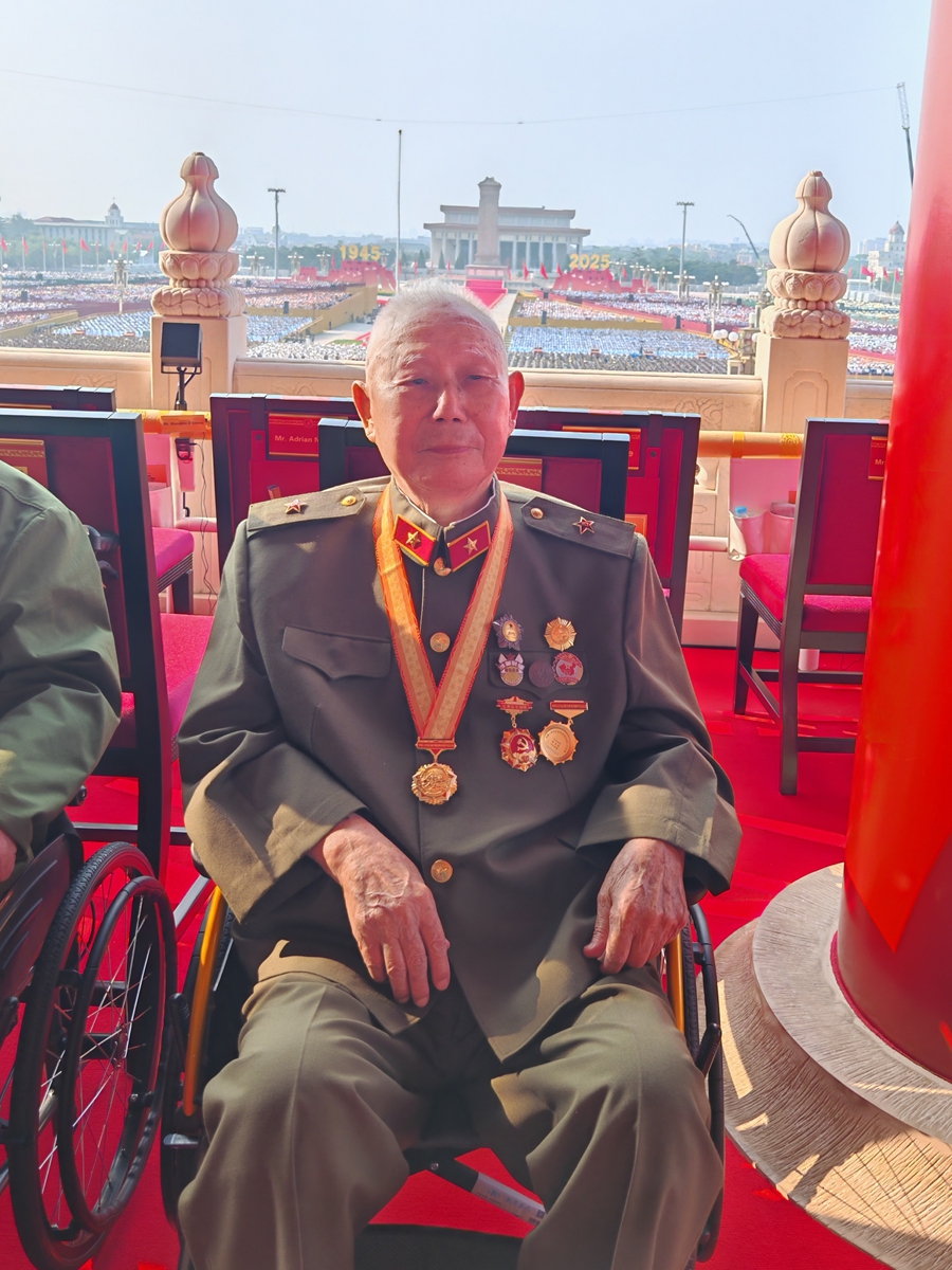 Shen Bingchen, a 99-year-old veteran of the Chinese People's War of Resistance Against Japanese Aggression and the World Anti-Fascist War Photo: Courtesy of Shen