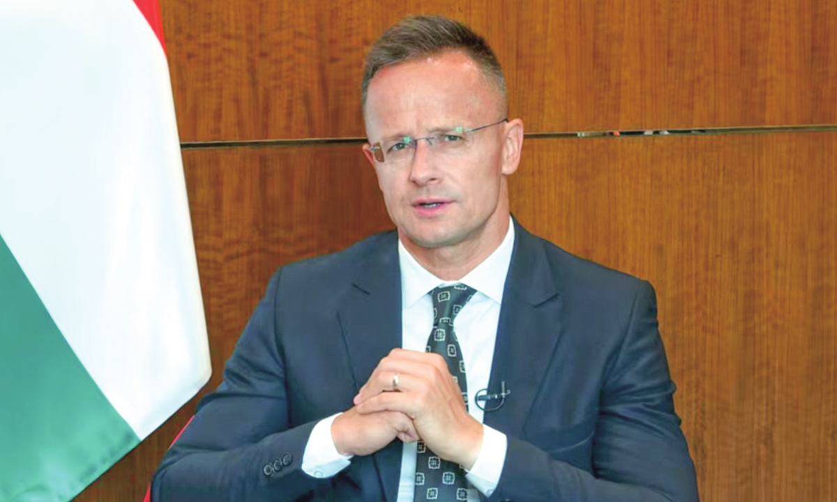 Hungarian Minister of Foreign Affairs and Trade Peter Szijjarto Photo: Qian Jiayin/GT