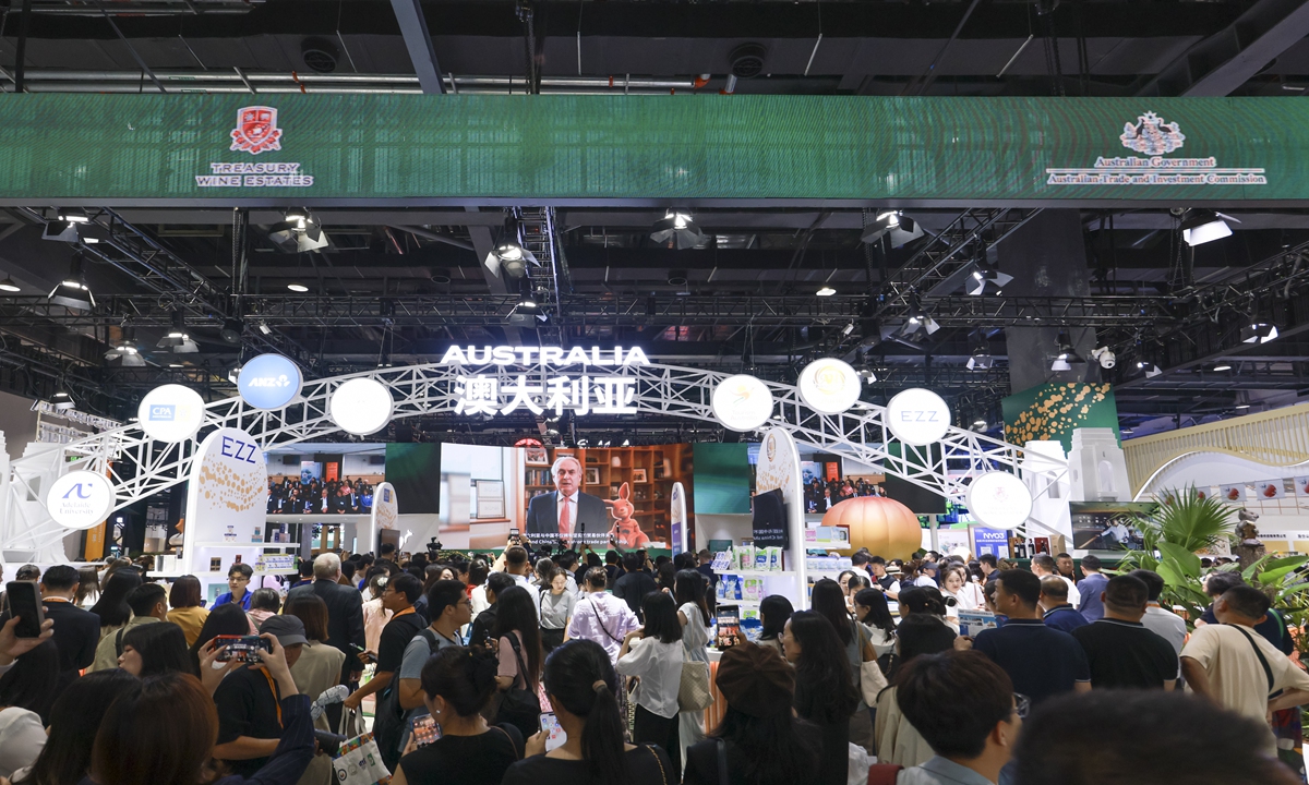 Australia's booth proves a major draw as the China International Fair for Trade in Services (CIFTIS) opens at Shougang Park in Beijing on September 10, 2025. Photo: VCG