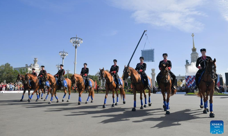 Commemorative events are held marking the Moscow City Day in Moscow, Russia, on Sept. 13, 2025. A series of events are held on this weekend to celebrate the Moscow City Day and mark the city's 878th founding anniversary. (Photo: Xinhua)