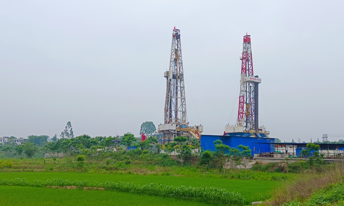 View of a shale gas drilling platform in Luxian, Southwest China's Sichuan Province on May 24, 2022. Photo: VCG