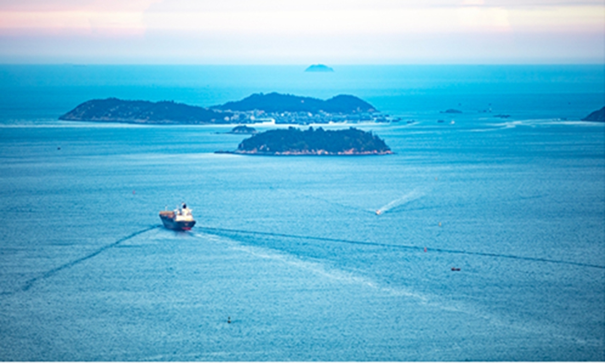 A view of the Taiwan Straits is seen from Xiamen port, in East China's Fujian Province. Photo:IC