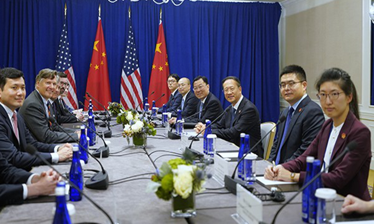 Chinese Vice Foreign Minister Ma Zhaoxu meets with US Deputy Secretary of State Christopher Landau in New York on September 25, 2025. Photo: China's Ministry of Foreign Affairs 