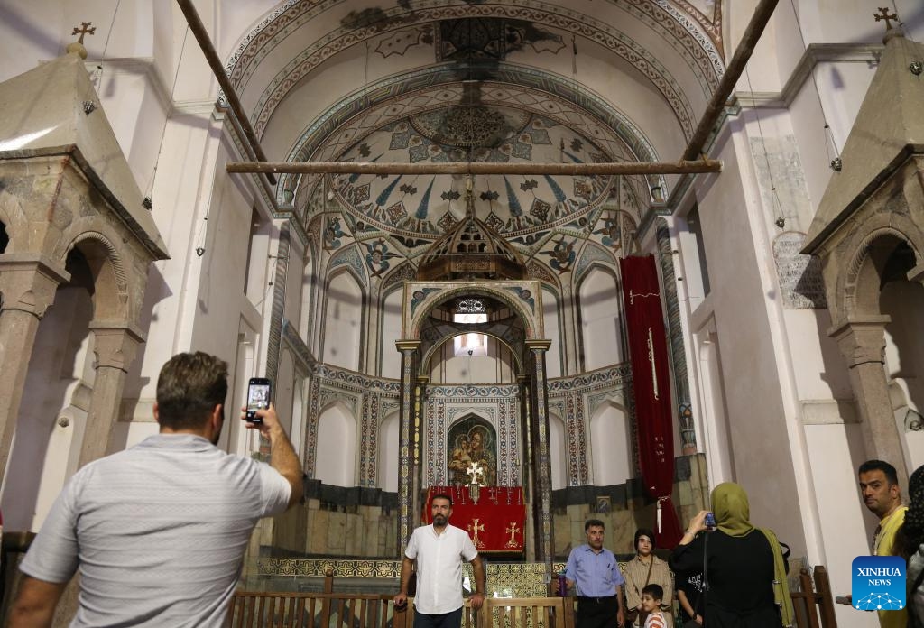 People visit the Armenian Monastery of Saint Stepanos, 15 kilometres northwest of the city of Jolfa, Iran, on Sept. 18, 2025. (Photo: Xinhua)