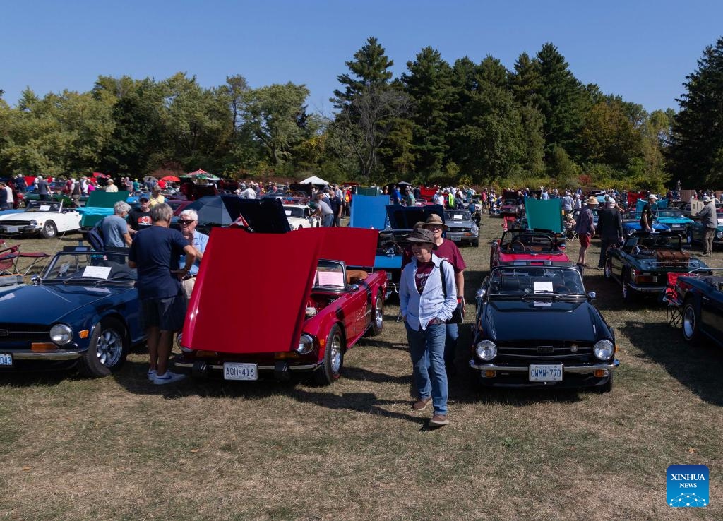 People visit the 40th British Car Day event in Oakville, Ontario, Canada, Sept. 21, 2025. As one of the largest events of its kind in North America, the annual event was held here on Sunday with more than 1,000 British cars. (Photo: Xinhua)