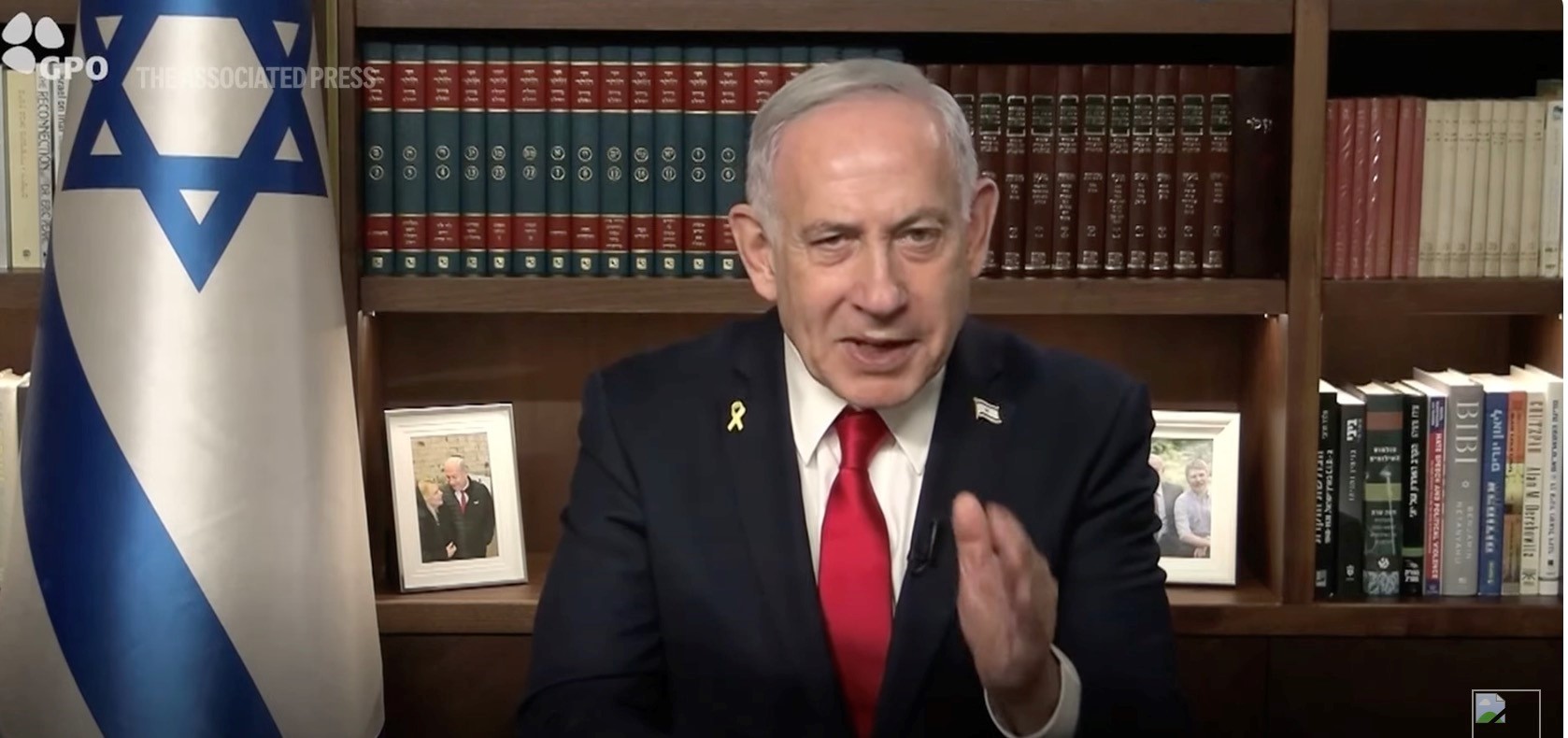 Photo: A screenshot from a video statement by Israeli Prime Minister Benjamin Netanyahu, released by AP