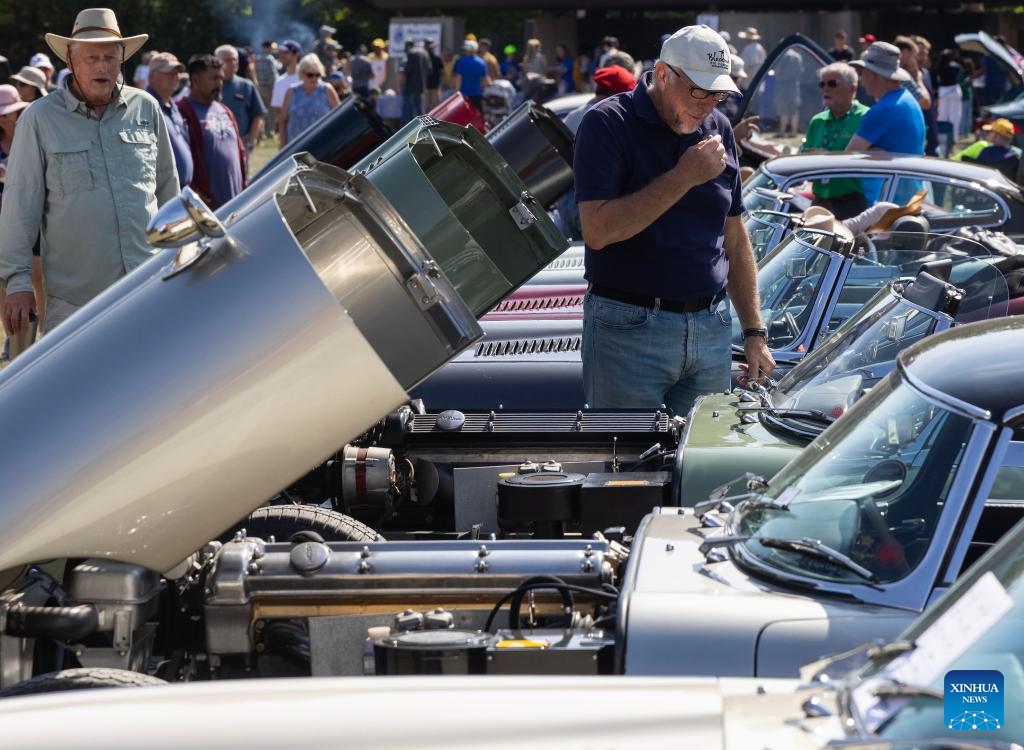 People visit the 40th British Car Day event in Oakville, Ontario, Canada, Sept. 21, 2025. As one of the largest events of its kind in North America, the annual event was held here on Sunday with more than 1,000 British cars. (Photo: Xinhua)