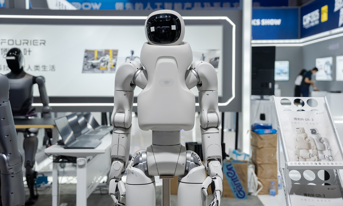 Fourier's GR-3C humanoid robot is displayed at the 25th Session of the China International Industry Fair held in Shanghai on September 23, 2025. Photo: Courtesy of Fourier