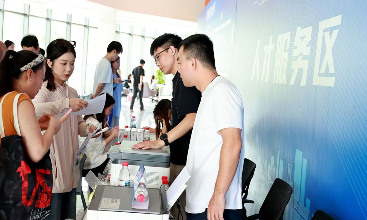 People attend a job fair on September 26, 2025, in Sanya, South China's Hainan Province. Photo: VCG
