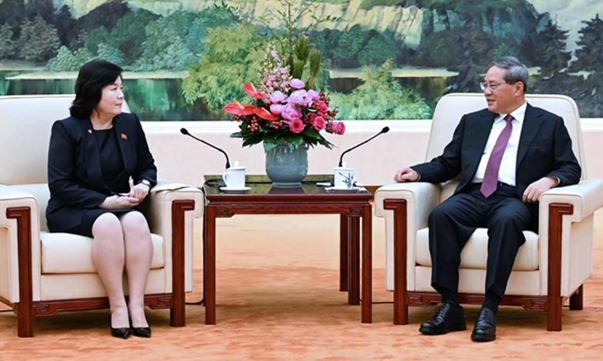 Chinese Premier Li Qiang meets with the Foreign Minister of the Democratic People's Republic of Korea (DPRK) Choe Son-hui in Beijing, on September 29, 2025. Photo: Xinhua