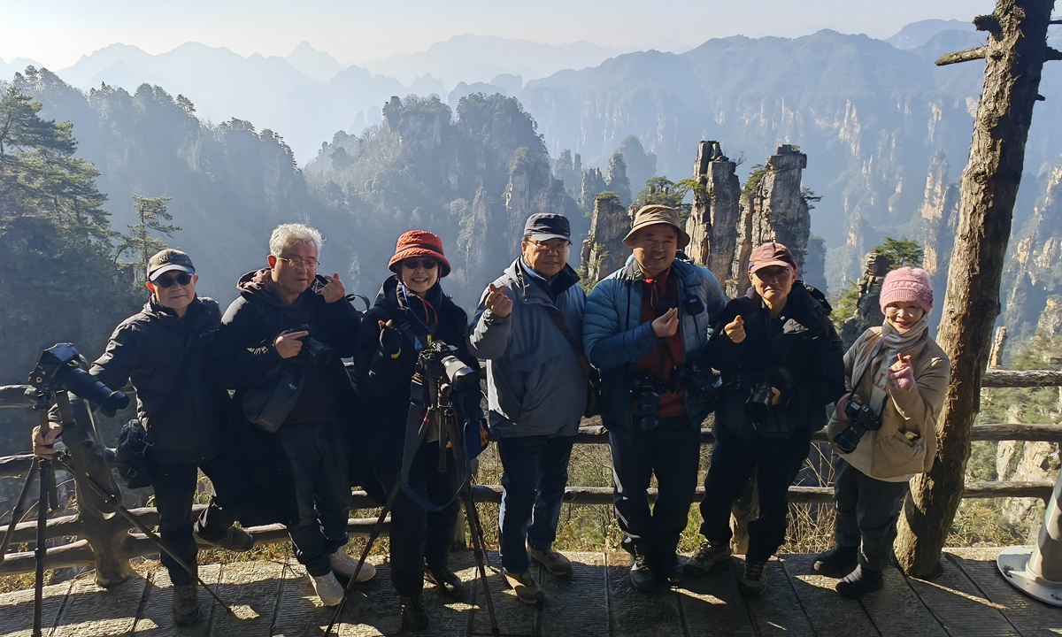 Zhangjiajie National Forest Park in Central China's Hunan Province welcomes its first South Korean photography tour group of the new year on January 5, 2025. Photo: VCG