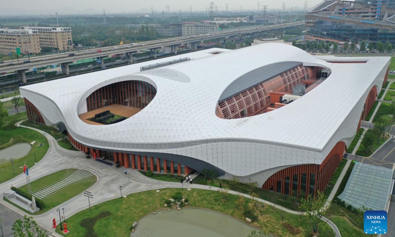 An aerial drone photo taken on Sept. 29, 2025 shows the Centrifugal Hypergravity and Interdisciplinary Experiment Facility (CHIEF) in Hangzhou, east China's Zhejiang Province. Photo: Xinhua