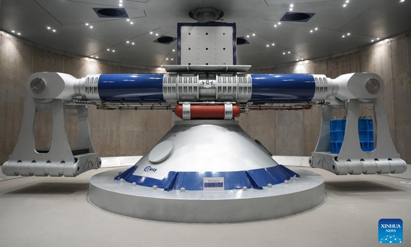 This photo taken on Sept. 29, 2025 shows the centrifuge coded CHIEF1300, one of the core components of the Centrifugal Hypergravity and Interdisciplinary Experiment Facility (CHIEF), in Hangzhou, east China's Zhejiang Province. Photo: Xinhua