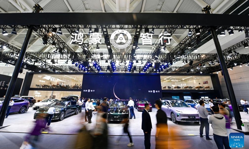 People visit the booth of HIMA during the China Motor Show (Tianjin) 2025 in north China's Tianjin, Sept. 30, 2025.

