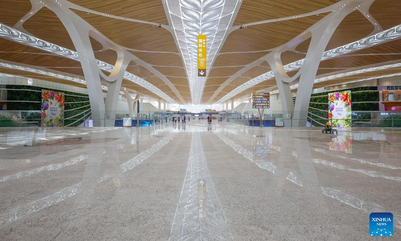 Roof sunshades in the shape of rice ears are pictured at the T3 Terminal of Guangzhou Baiyun International Airport in Guangzhou, south China's Guangdong Province, Sept. 29, 2025. Photo: Xinhua