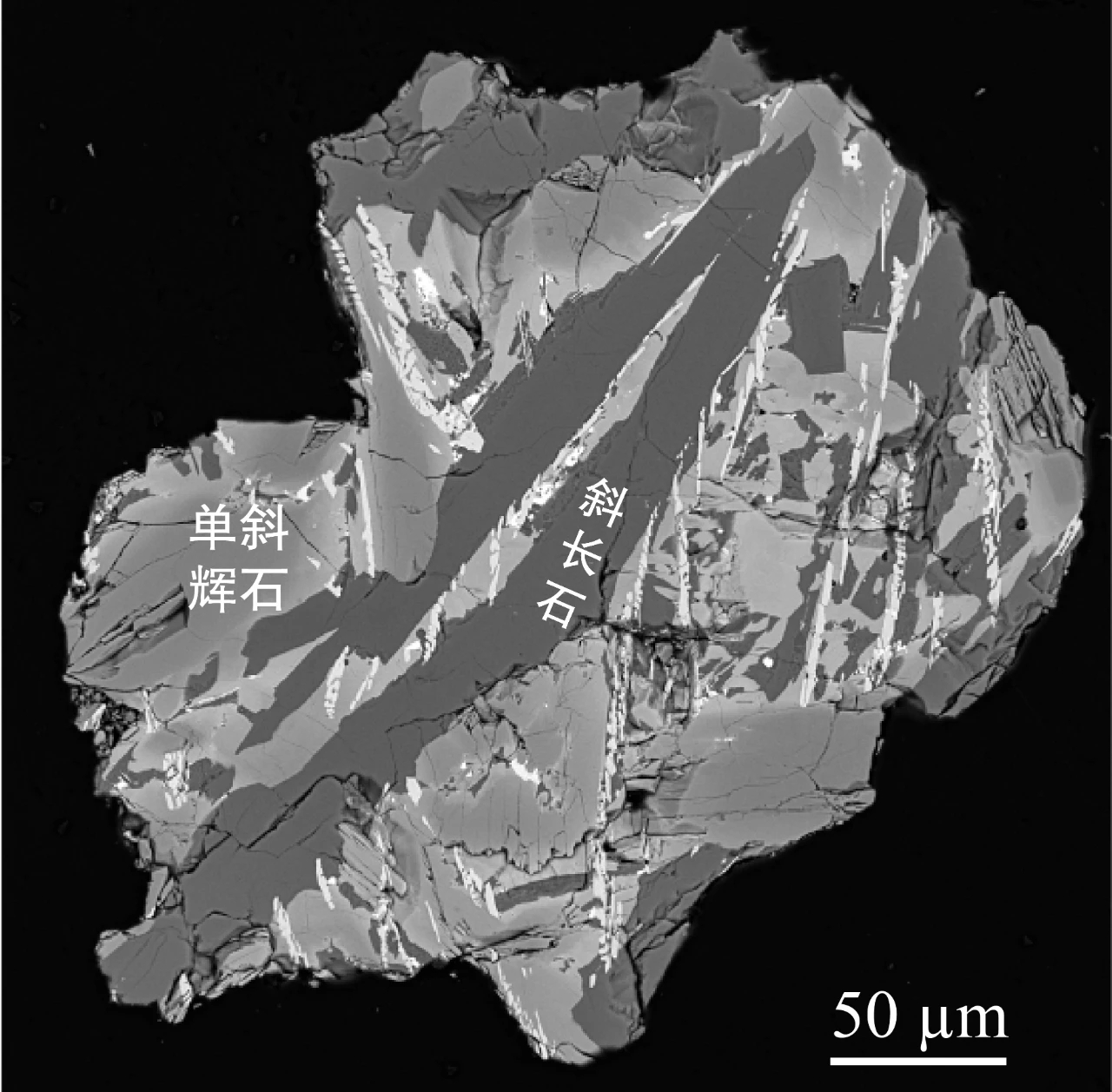 Clinopyroxene and plagioclase of the basalt samples collected by Chang'e-6 Photo: Courtesy of China National Nuclear Corp