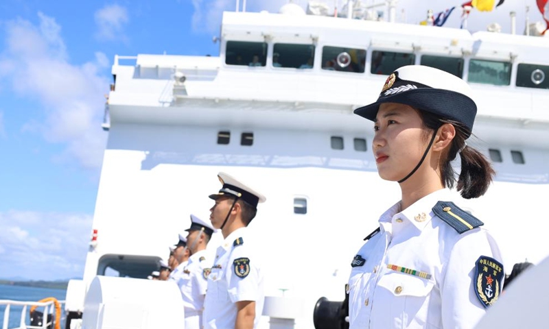 The Chinese naval hospital ship Silk Road Ark arrives in Suva, Fiji, on Oct. 1, 2025. (Photo by Cui Xiaoyang/Xinhua)