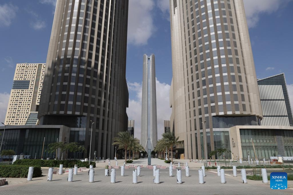 This photo taken on Oct. 5, 2025 shows a view of the Central Business District (CBD) project in the new administrative capital on the outskirts of Cairo, Egypt. (Photo by Li Binghong/Xinhua)