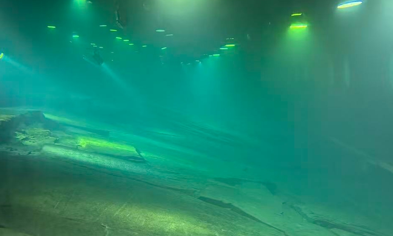 A scene of underwater inscriptions at the Baiheliang Underwater Museum in Chongqing Photo: Li Yuche/ GT 