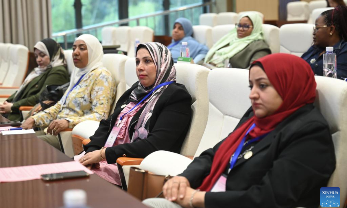 Trainees attend the opening ceremony of the training course on poverty alleviation through Juncao technology for women in developing countries in Fuzhou, southeast China's Fujian Province, Oct. 21, 2025.

More than 20 trainees from countries including South Africa, Egypt and Rwanda participate in the training course, which will last until Nov. 19. Originally developed and used for mushroom farming in China, Juncao is a hybrid grass and a valuable multifunctional agricultural resource. The innovation, invented by Lin Zhanxi from China's Fujian Agriculture and Forestry University in the 1980s, has benefited over 100 countries. (Xinhua/Lin Shanchuan)