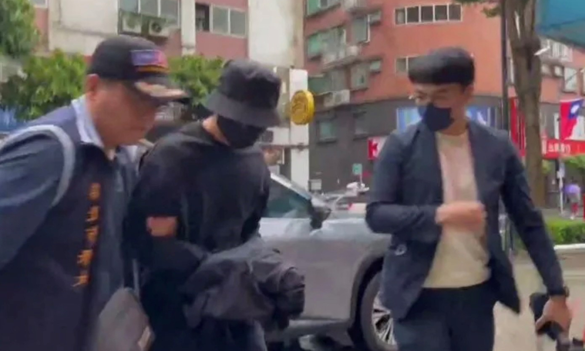 Chen Bolin is taken back to the police station on October 21, 2025. Photo: Screenshot from media report