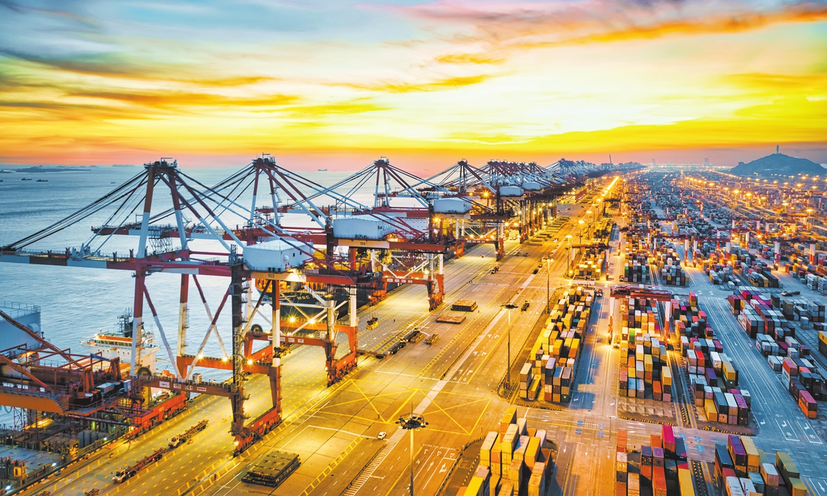 A view of Yangshan deep-water port, a part of the Port of Shanghai. Photo: VCG