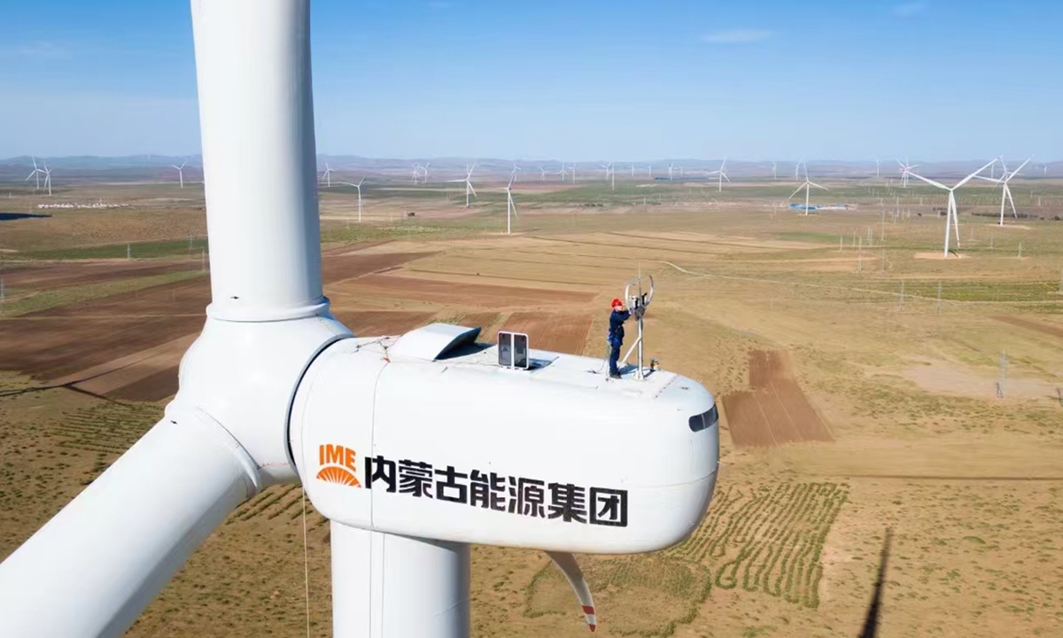 A view of a wind farm in North China's Inner Mongolia Autonomous Region Photo: MF