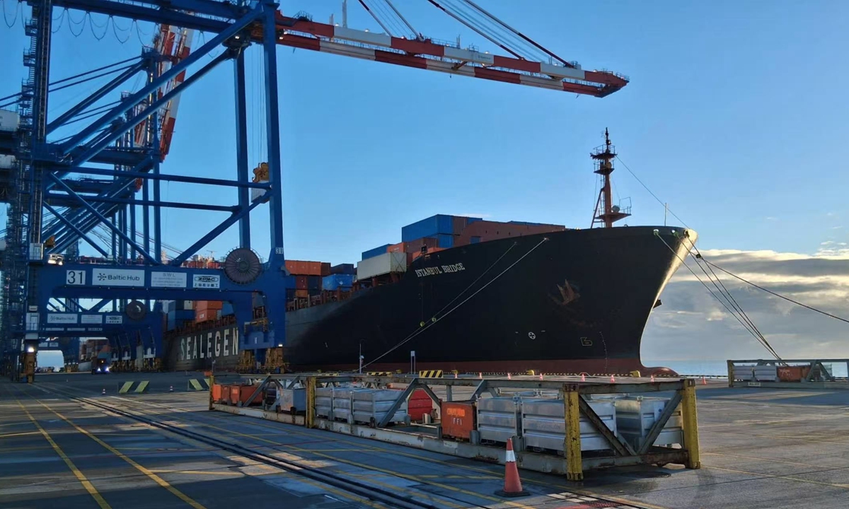The world's first China-Europe Arctic Express Route saw its first container vessel, the Istanbul Bridge, arrive at the northern Polish port of Gdansk on October 19, 2025. Photo: Courtesy of Sea Legend Shipping