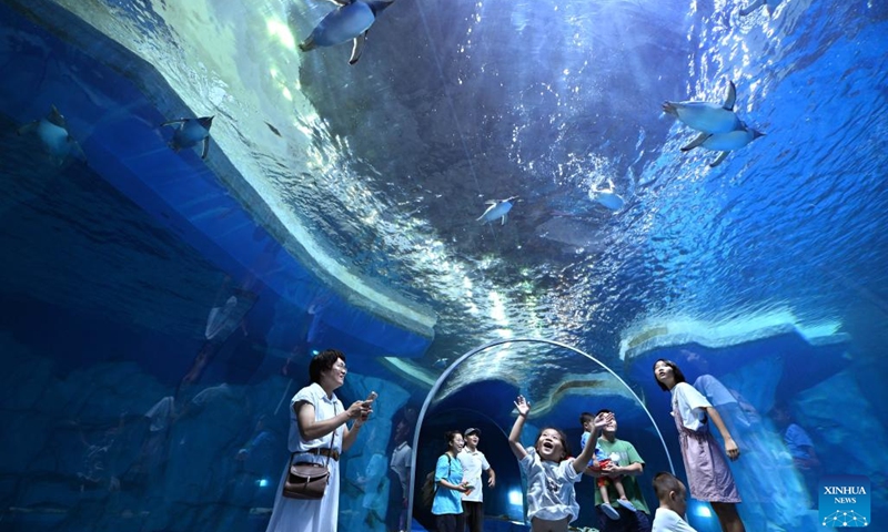 Tourists visit Hainan Ocean Paradise Resort in Lingshui Li Autonomous County in south China's Hainan Province, Oct. 18, 2025. Many tourists choose to travel off-peak to China's island province of Hainan, a popular tourist destination, as prices of transport and accommodation dip following China's National Day holiday. (Photo: Xinhua)