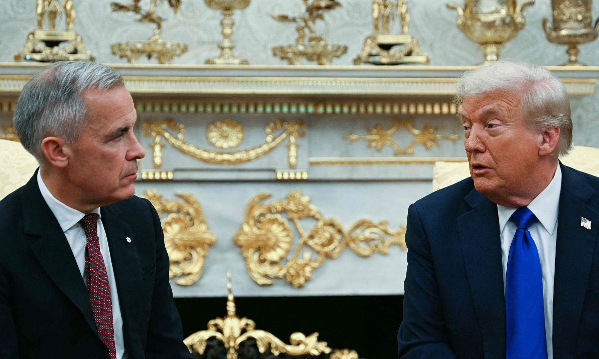 Canadian Prime Minister Mark Carney met with U.S. President Donald Trump at the White House on October 7, local time. Photo: VCG.
