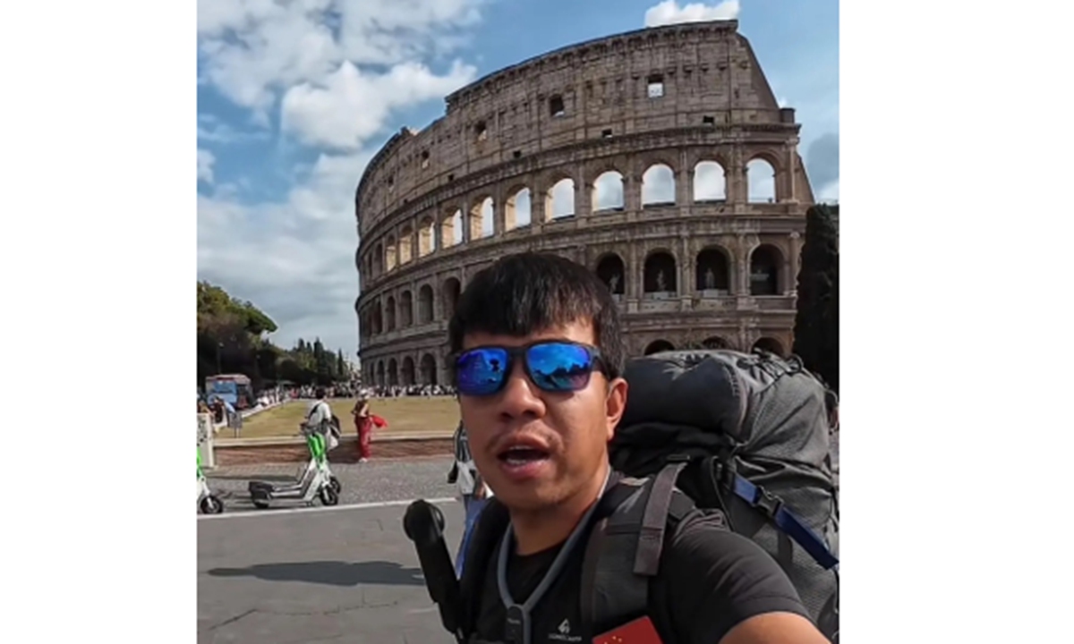 Cheng arrives at Rome on October 15, 2025. Photo: Screenshot from Cheng's social media account