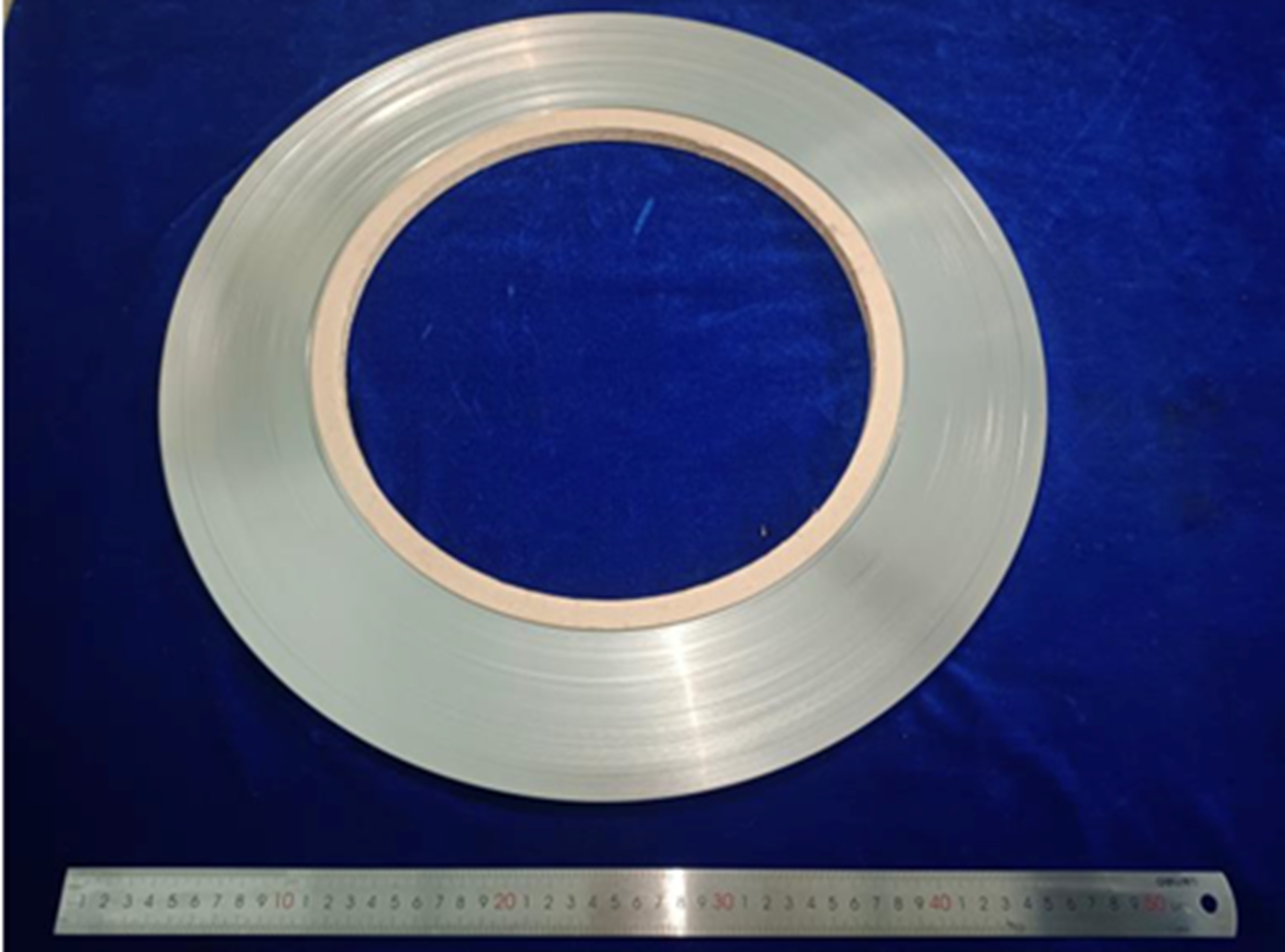 Kilometer-scale metallic substrate tape developed by the research team at the Institute of Metal Research under the Chinese Academy of Sciences. Photo: Courtesy of the research team at the Institute of Metal Research under the Chinese Academy of Sciences