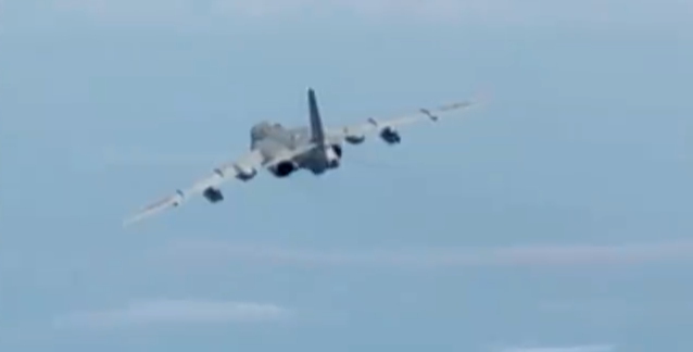 An H-6K bomber participates in simulated confrontation exercises over the air and sea areas surrounding Taiwan region, the military channel of China Central Television (CCTV) reports on October 26, 2025. Photo: Screenshot from CCTV military channel
