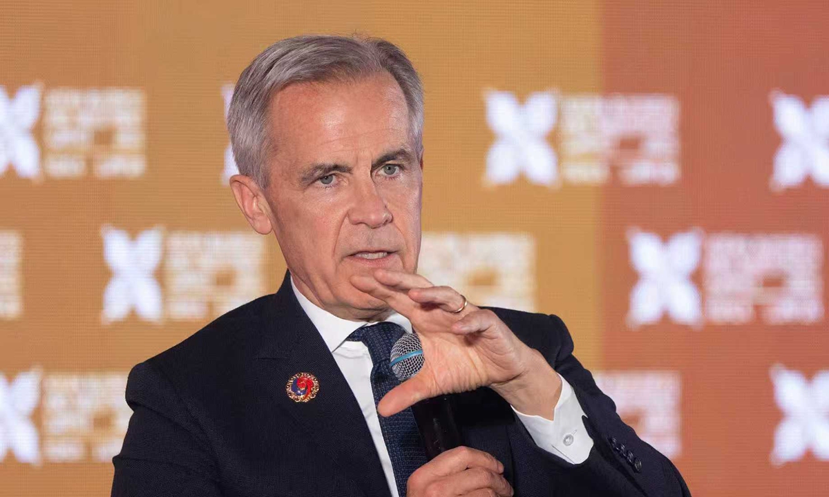 Canadian Prime Minister Mark Carney is seen during a fireside chat at the ASEAN Business and Investment Summit in Kuala Lumpur, Malaysia on October 26, 2025. Photo: VCG