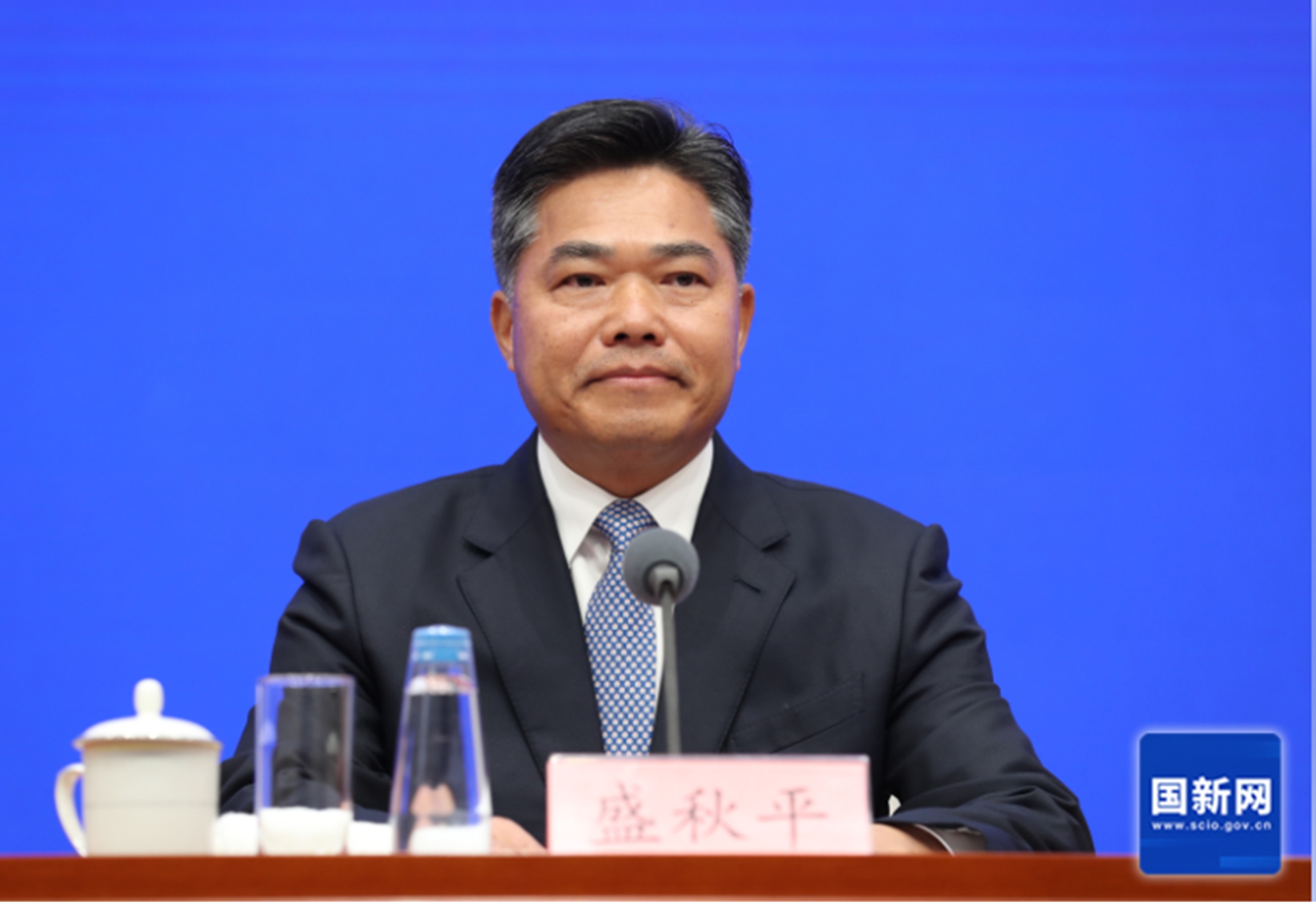 Vice Minister of Commerce Sheng Qiuping introduces the 8th China International Import Expo in a press conference on October 28, 2025. Photo: courtesy of the State Council Information Office