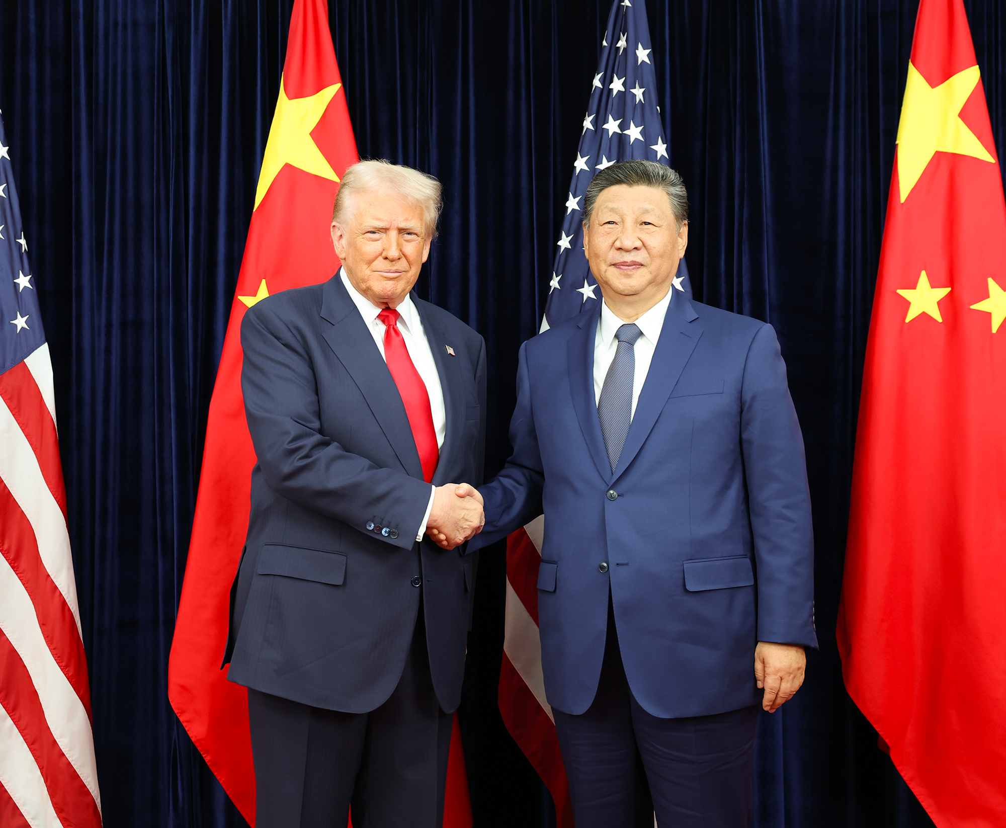 Chinese President Xi Jinping meets with US President Donald Trump in Busan, South Korea, on October 30, 2025. Photo: Xinhua