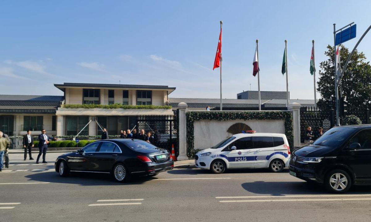 Participants arrive at the venue of the meeting on upholding the Gaza ceasefire and plan for the enclave's future in Istanbul, Türkiye, Nov. 3, 2025.

Foreign ministers from seven countries met in Istanbul on Monday to discuss efforts to uphold the Gaza ceasefire and plan for the enclave's future, as Israeli strikes continued despite the truce.

Turkish Foreign Minister Hakan Fidan hosted his counterparts from the United Arab Emirates, Indonesia, Qatar, Pakistan, Saudi Arabia and Jordan. (Photo by Safar Rajabov/Xinhua)