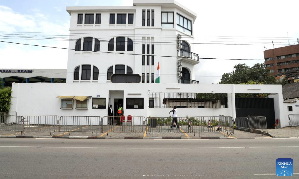 This photo taken on Nov. 4, 2025 shows the Constitutional Council of Cote d'Ivoire in Abidjan, Cote d'Ivoire. President of Cote d'Ivoire's Constitutional Council Chantal Camara on Tuesday officially confirmed incumbent President Alassane Ouattara as the winner of the presidential election held on Oct. 25 during a ceremony in Abidjan. (Photo by Yvan Sonh/Xinhua)